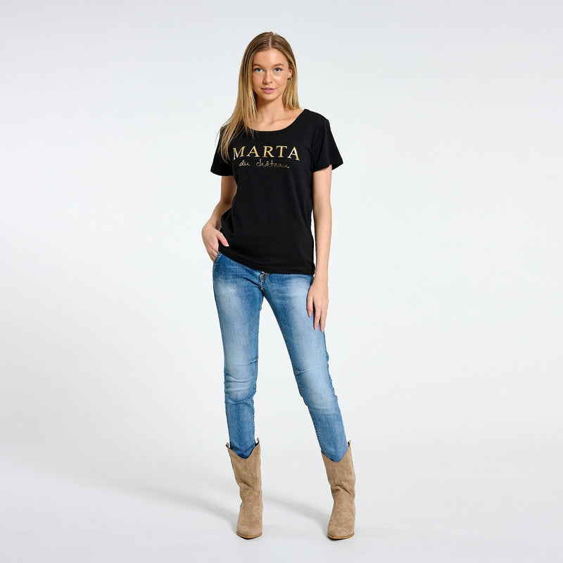 MARTA DU CHATEAU Marta du chateau dam t-shirt MT002 T-shirt Black