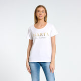 MARTA DU CHATEAU Marta du chateau dam t-shirt MT002 T-shirt Optisk White