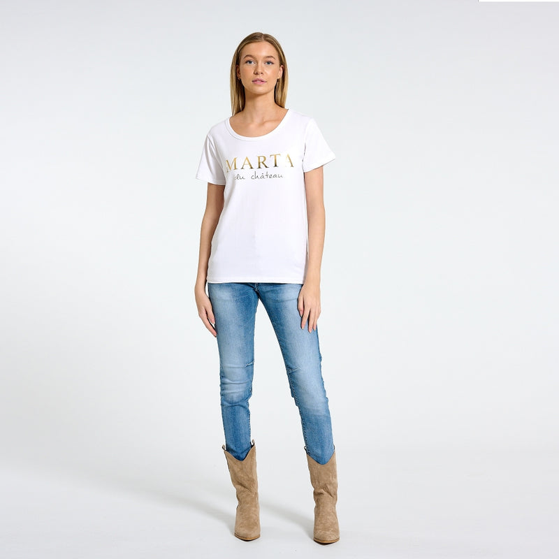 MARTA DU CHATEAU Marta du chateau dam t-shirt MT002 T-shirt Optisk White