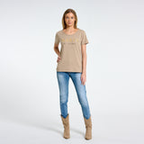 MARTA DU CHATEAU Marta du chateau dam t-shirt MT002 T-shirt Sand