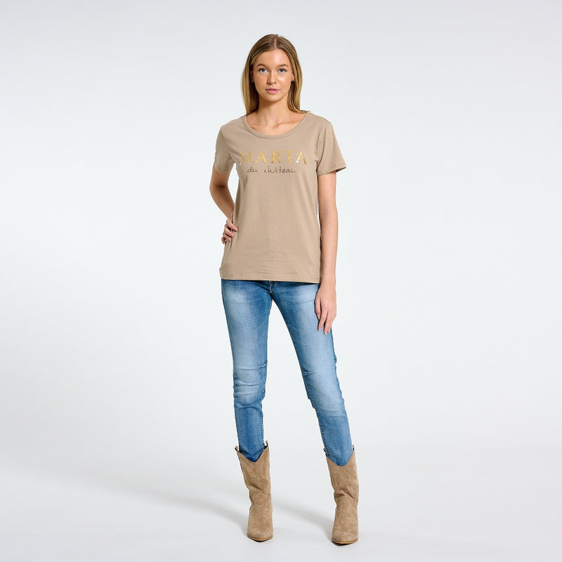 MARTA DU CHATEAU Marta du chateau dam t-shirt MT002 T-shirt Sand