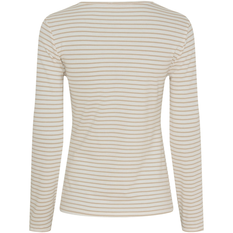 MARTA DU CHATEAU Marta du Chateau Dam långärmad T-Shirt MdcNancy 6111 LS Tee Beige/white