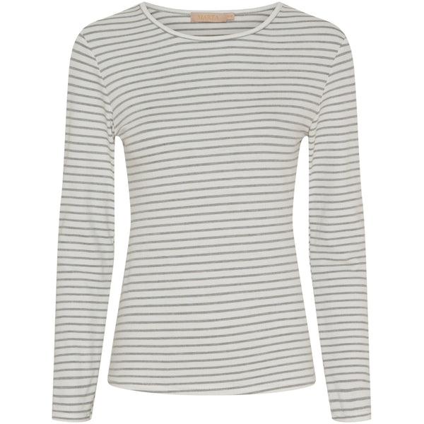 MARTA DU CHATEAU Marta du Chateau Dam långärmad T-Shirt MdcNancy 6111 LS Tee Grey/White