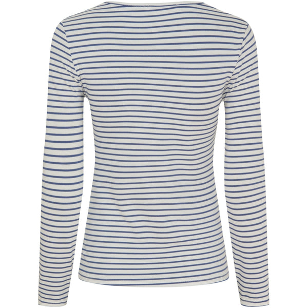 MARTA DU CHATEAU Marta du Chateau Dam långärmad T-Shirt MdcNancy 6111 LS Tee Jeans/White