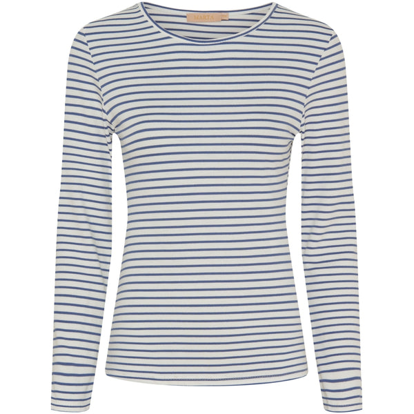 MARTA DU CHATEAU Marta du Chateau Dam långärmad T-Shirt MdcNancy 6111 LS Tee Jeans/White