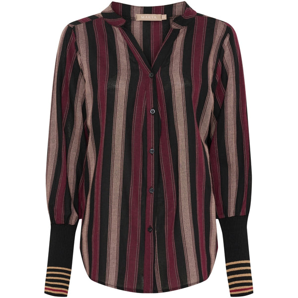 MARTA DU CHATEAU MdcPeyton Shirt Shirt Black/Bordeaux1