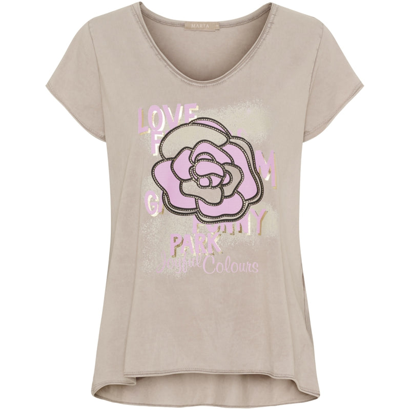 MARTA DU CHATEAU Marta du Chateau dam T-shirt MdcScarlett 3198 T-shirt Fango