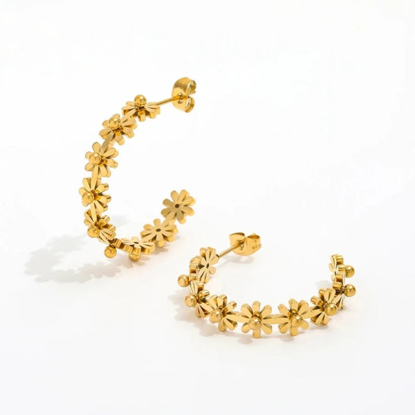 muun STUDIOS Muun Studios Burst dot blommor Örhängen 18k guldpläterad OE124 Jewelry Guld