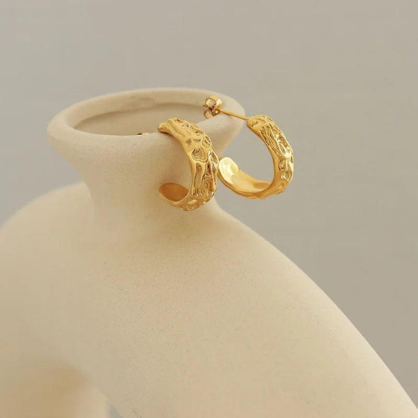 muun STUDIOS Muun Studios Organisk C-Formad Örhängen 18K Guldpläterad OE015 Jewelry Guld