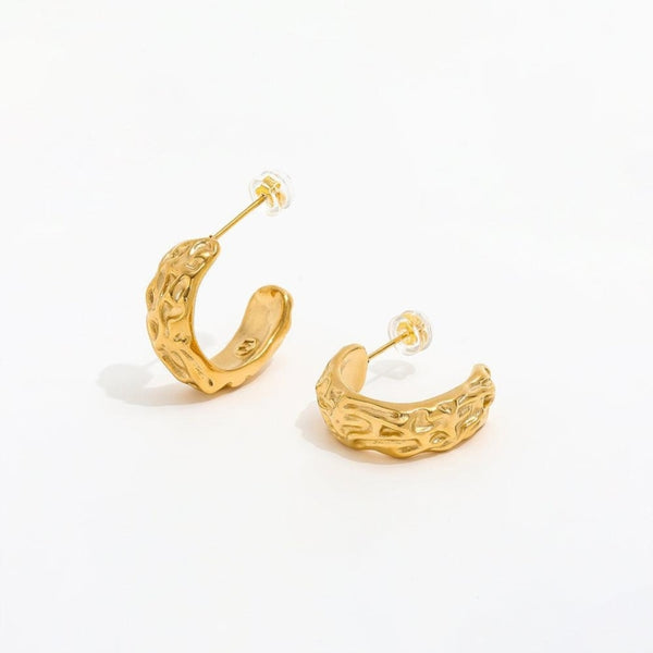 muun STUDIOS Muun Studios Organisk C-Formad Örhängen 18K Guldpläterad OE015 Jewelry Guld