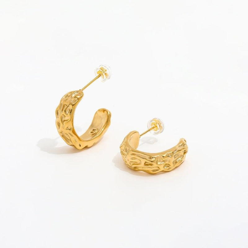 muun STUDIOS Muun Studios Organisk C-Formad Örhängen 18K Guldpläterad OE015 Jewelry Guld