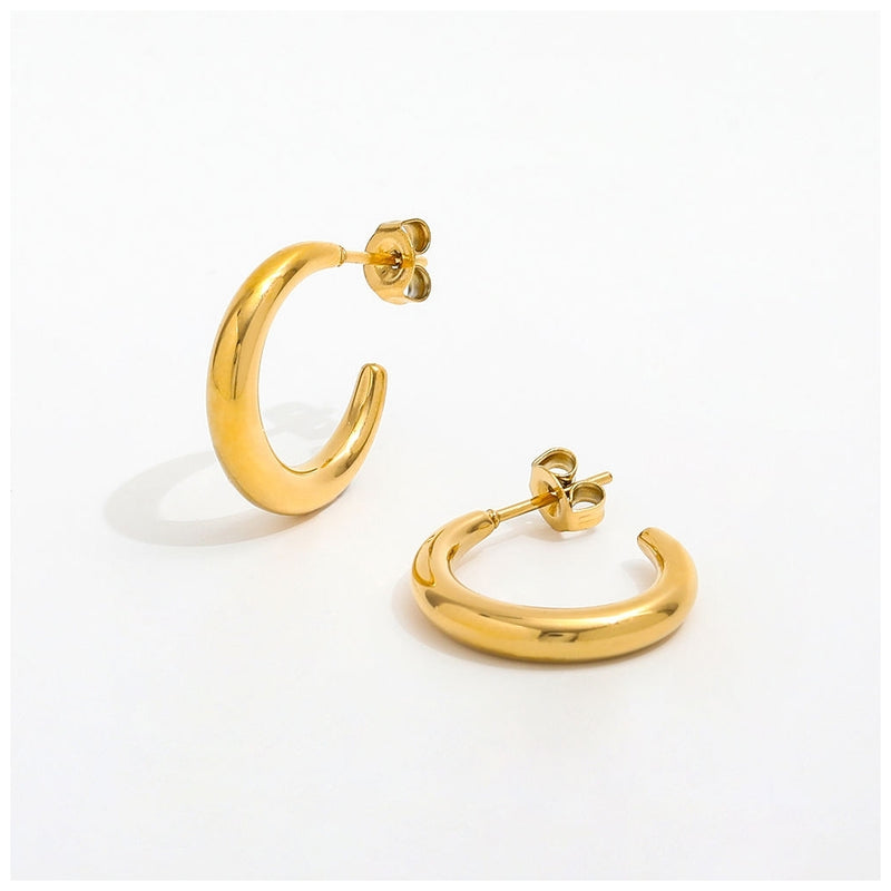 muun STUDIOS Muun Studios Sleek Hoops Örhängen 18K Guldpläterad OE401 Jewelry Guld