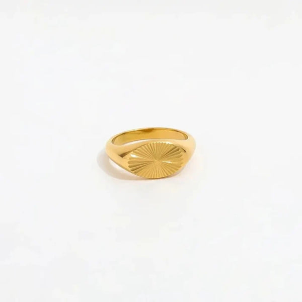 muun STUDIOS Muun studios Sun Signet Oval Ring 18K Guldpläterad R025 Jewelry Guld
