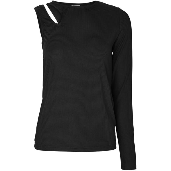 NOISY MAY NMBUSTER L/S ONE-SHOULDER TOP JRS Top Black