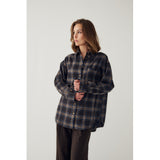 Noella NOELLA dam skjorta N-MARLON Shirt Brown Blue Check