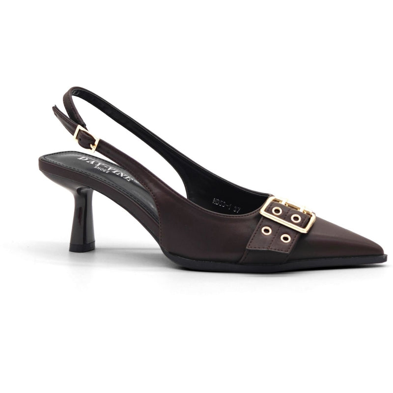SHOES Nicolette Dam sling tillbaka klackskor HD53-1 Shoes Brown