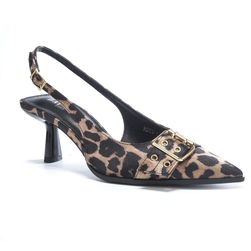 SHOES Nicolette Dam sling tillbaka klackskor HD53-1 Shoes Leopard