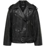 ONLY ONLWAVES FAUX LEATHER WASH JACKET OTW Jacket Black Washed