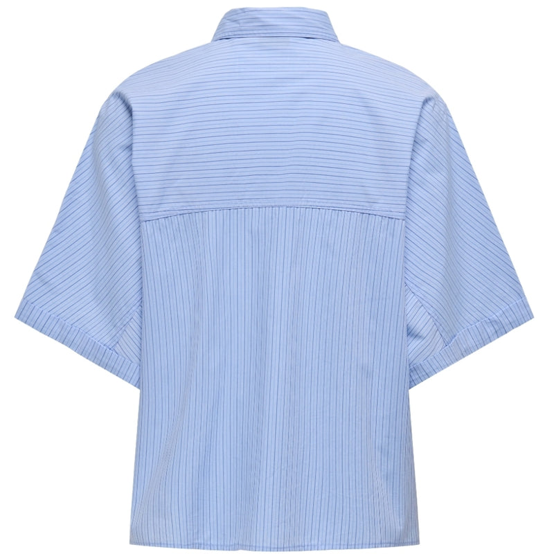 ONLY ONLY DAME SKJORTA ONLMARI Shirt Cashmere Blue Stripes Medium Blue+Dark Blue