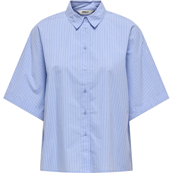 ONLY ONLY DAME SKJORTA ONLMARI Shirt Cashmere Blue Stripes Medium Blue+Dark Blue
