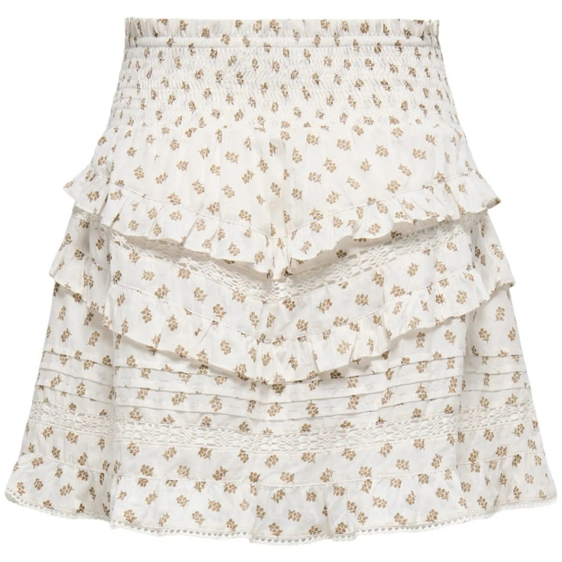 ONLY ONLY DAMKJOL ONLJASMIN Skirt Cloud Dancer flower