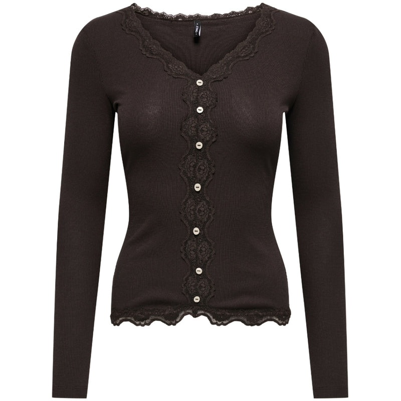 ONLY ONLY DAM BLOUS ONLENEA Blouse Black Coffee Pearl buttons