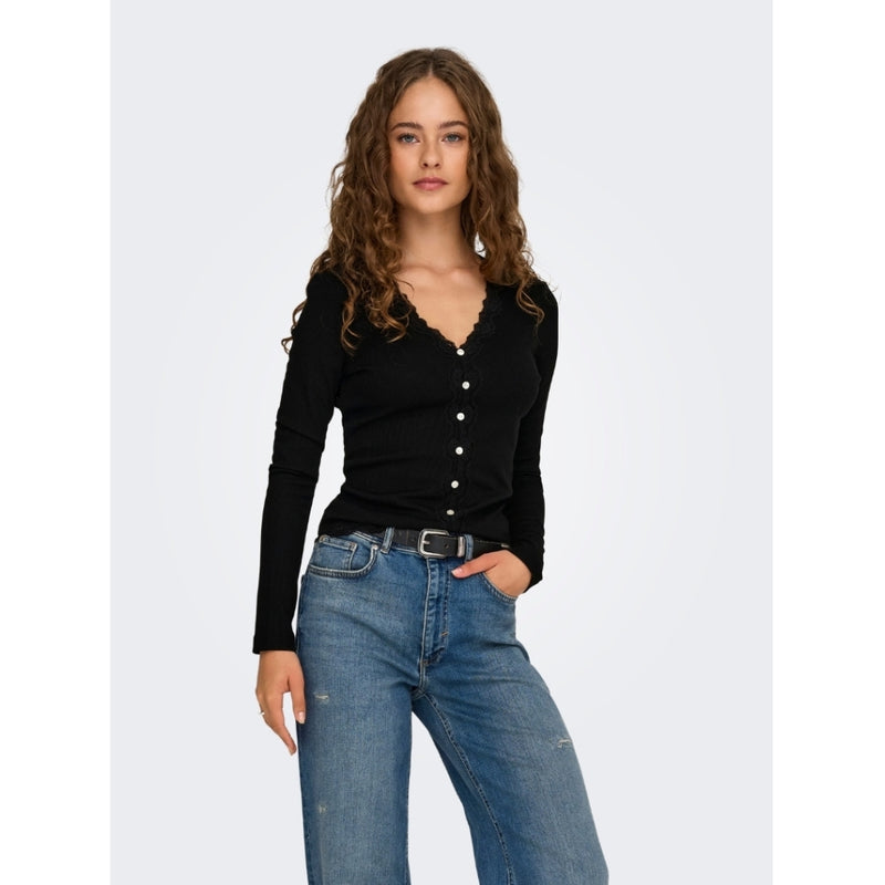 ONLY ONLY DAM BLOUS ONLENEA Blouse Black Pearl buttons
