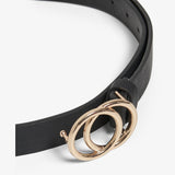 ONLY ONLY DAM FAUX LÄDER BÄLTE ONLRASMI Belts BLACK/SHINY GOLD BUCKLE