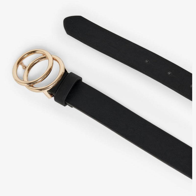 ONLY ONLY DAM FAUX LÄDER BÄLTE ONLRASMI Belts BLACK/SHINY GOLD BUCKLE