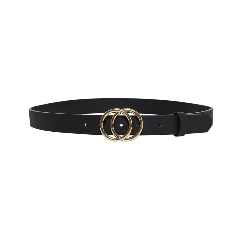 ONLY ONLY DAM FAUX LÄDER BÄLTE ONLRASMI Belts BLACK/SHINY GOLD BUCKLE
