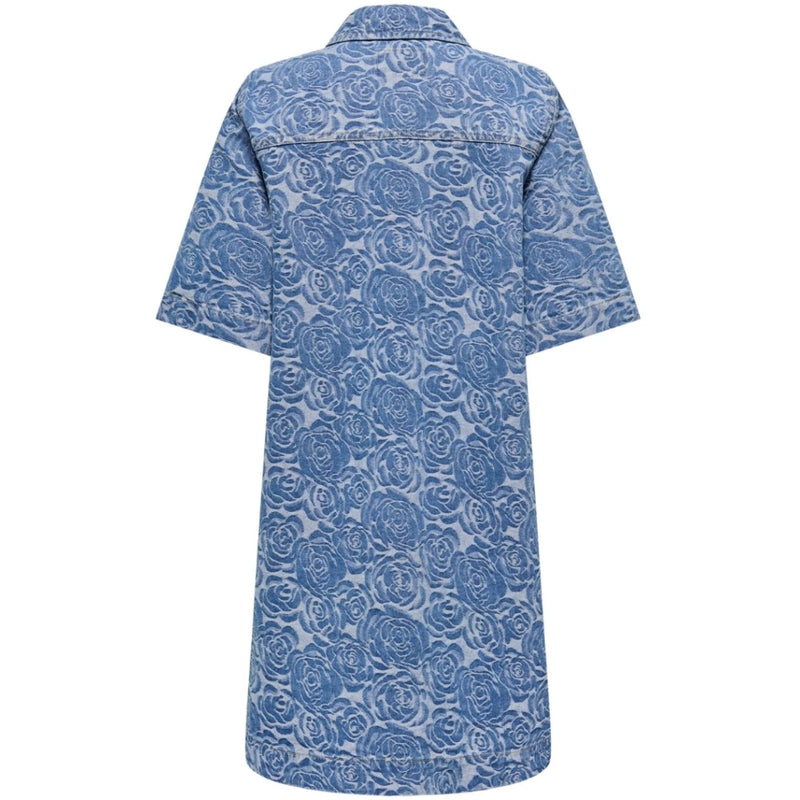 ONLY ONLY DAM KLÄNNING ONLBELLE Dress Medium Blue Denim Flower