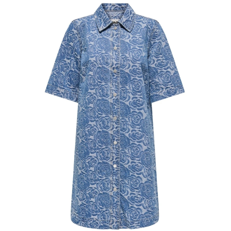 ONLY ONLY DAM KLÄNNING ONLBELLE Dress Medium Blue Denim Flower