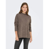 ONLY ONLY DAM STICKAD TRÖJA ONLHAZEL Knit Brown Lentil MELANGE