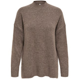 ONLY ONLY DAM STICKAD TRÖJA ONLHAZEL Knit Brown Lentil MELANGE