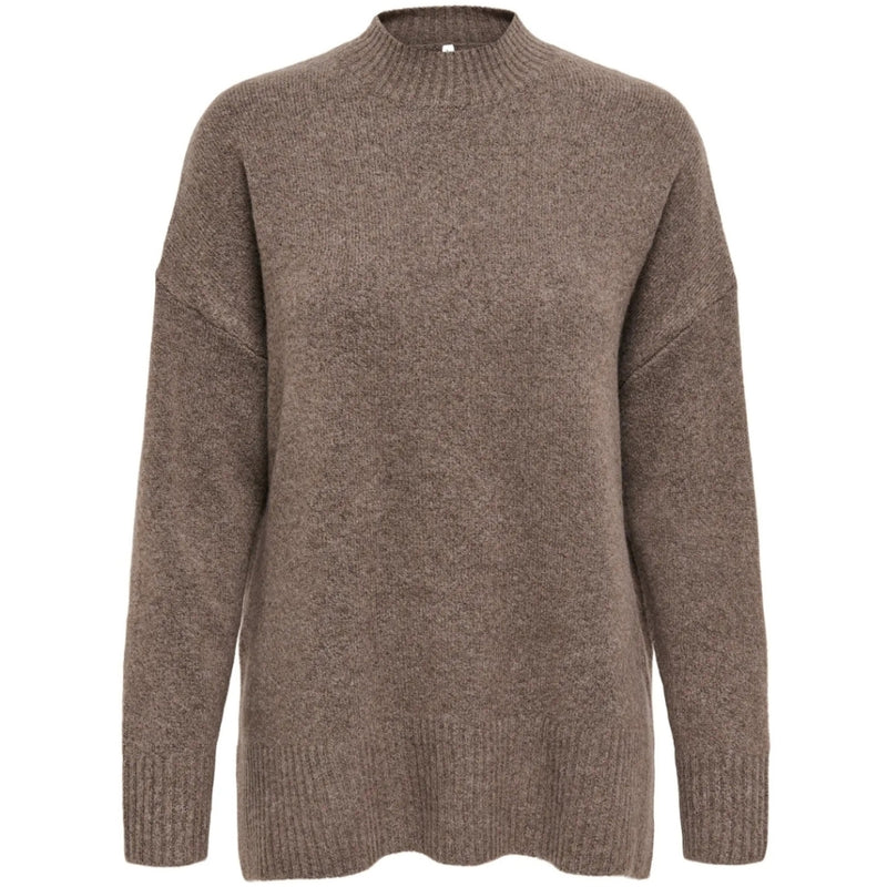 ONLY ONLY DAM STICKAD TRÖJA ONLHAZEL Knit Brown Lentil MELANGE