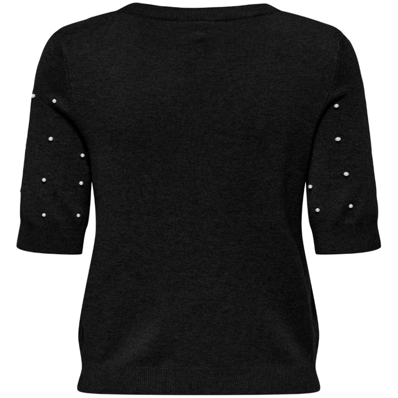 ONLY ONLY DAM STICKAD TRÖJA ONLVENICE Knit Black White Pearls
