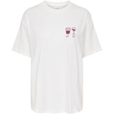 ONLY ONLY DAM TOPP ONLVIVVI T-shirt Cloud Dancer Wine and coffee