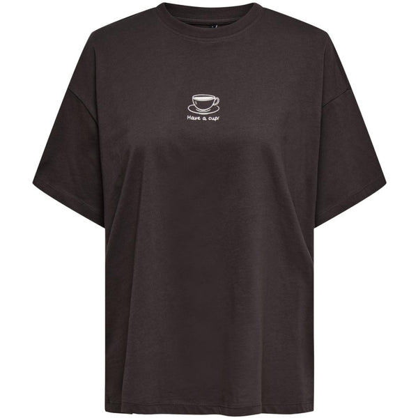 ONLY ONLY DAM TOPP ONLVIVVI T-shirt Seal Brown Print:Coffee