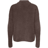 ONLY ONLY Dam Stickad Polo ONLTALIO Knit Chocolate Martini Detail:Melange/DTM Horn Button