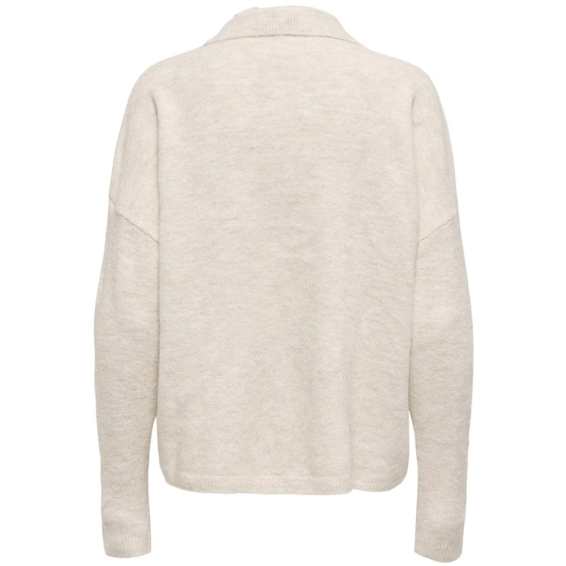 ONLY ONLY Dam Stickad Polo ONLTALIO Knit Whitecap Gray Detail:Melange/DTM Horn Button