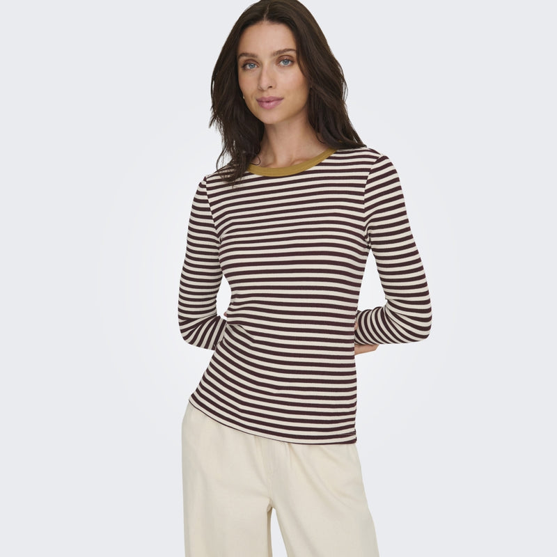 ONLY ONLY Dam topp ONLElene Top Decadent Chocolate Rue Birch Woodthrus