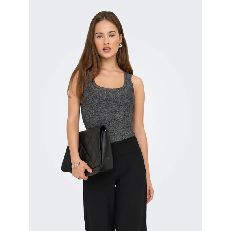 ONLY ONLY KVINNA TOPP ONLEA Top Black Silver Glitter