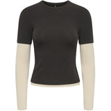 ONLY ONLY dam Topp ONLELLI Blouse Chocolate Torte (Double layer) oatmeal