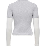 ONLY ONLY dam Topp ONLELLI Blouse Light Grey Melange (Double layer) cd