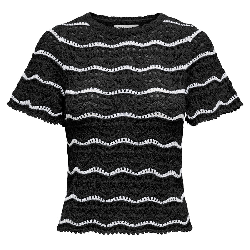 ONLY ONLY dam blus ONLANNASOFIA Restudsalg Black Stripes Cloud Dancer