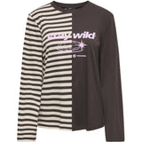 ONLY ONLY dam blus ONLAVA Blouse Black Coffee BIRCH STRIPES/ LIGHT PINK TEXT