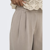 ONLY ONLY dam byxor ONLHATTIE Pant Taupe Gray MELANGE