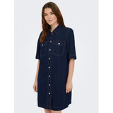 ONLY ONLY dam klänning ONLBELLE Dress Dark Blue Denim Rinse
