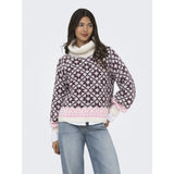 ONLY ONLY dam rullkrage Knit Birch Fig/Cyclamen