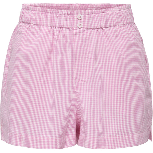 ONLY ONLY dam shorts ONLFILUCCA Shorts Fuchsia Pink Checks W BRIGHT WHITE SMALL
